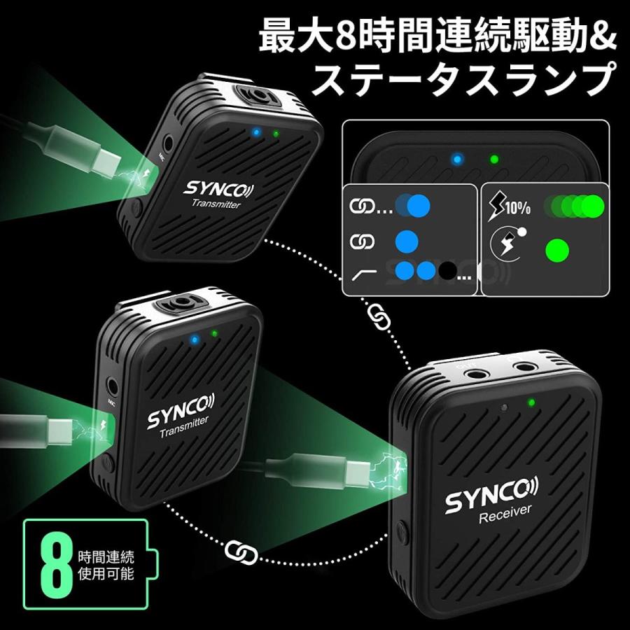 技適マーク認証 SYNCO G1 A2 2.4GHz ワイヤレス マイク 無線