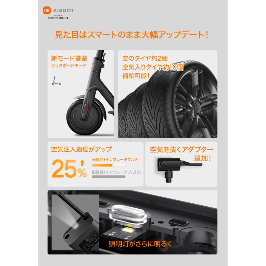 Xiaomi 電動 空気入れ 最新版 2 スマート 携帯ポンプ 第二世代 Xiaomi 電動 空気入れ 最新版 2 スマート 携帯ポンプ 第二世代