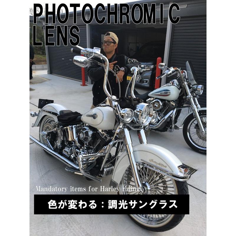 伊達眼鏡　調光サングラス　ウェリントン　バイク　ハーレ　お洒落　メンズ　レディース　　色が変わる |  | 01
