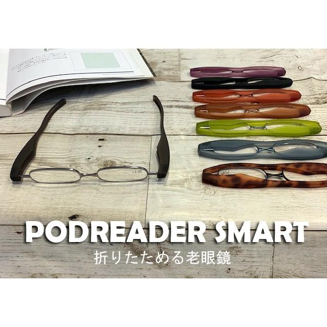 老眼鏡　おしゃれ　360度　折りたたみ　薄い　軽い　リーディンググラス　メンズ　レディース　ポッドリーダースマート Podreader smart　シニアグラス | 