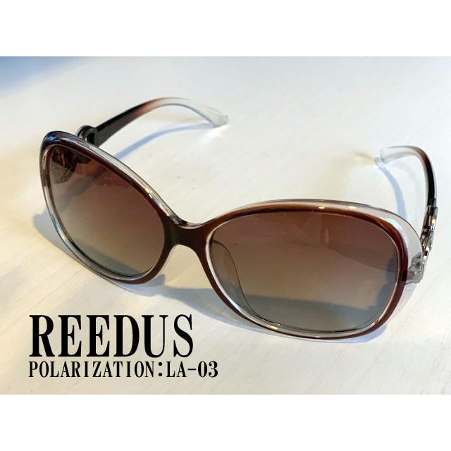 LA-03 巾着袋付き　ブラウン　女性　偏光サングラス　レディース　REEDUS　UVカット　紫外線防止　ゴルフ　ドライブ |  | 01