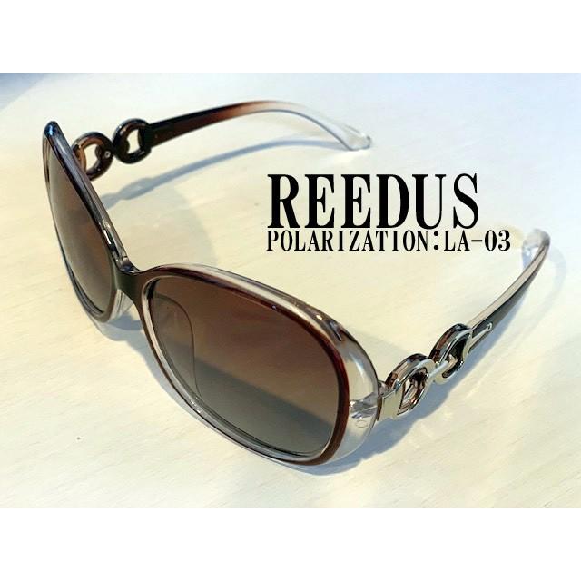 LA-03 巾着袋付き　ブラウン　女性　偏光サングラス　レディース　REEDUS　UVカット　紫外線防止　ゴルフ　ドライブ |  | 02