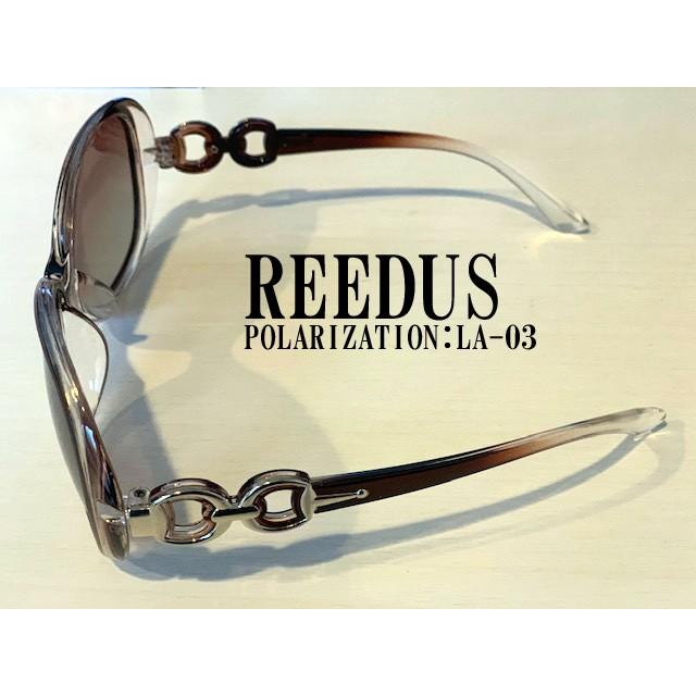 LA-03 巾着袋付き　ブラウン　女性　偏光サングラス　レディース　REEDUS　UVカット　紫外線防止　ゴルフ　ドライブ |  | 03