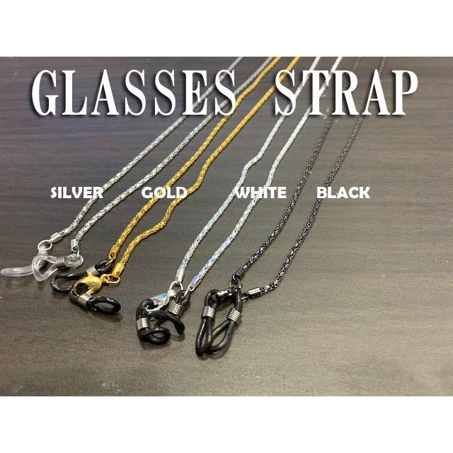 メガネ ストラップ チェーン ホルダー サングラス 60cm ゴールド シルバー ブラック ホワイト 老眼鏡 おしゃれ Surajinformatics Com