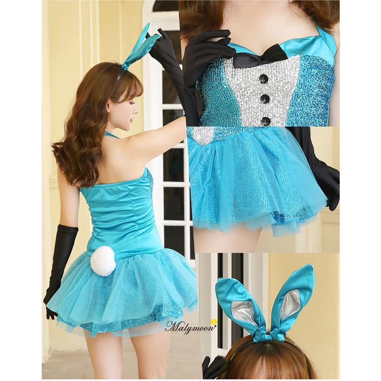 あすつく】バニーガール キラキラ バニー うさぎ ワンピース コスプレ