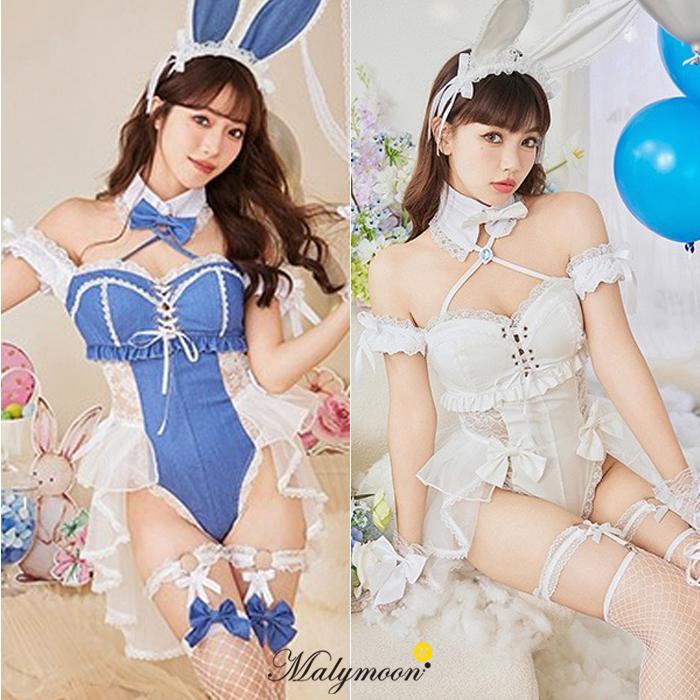 正規品]【あすつく】バニー ブルー ホワイト チュール デニム コスプレ