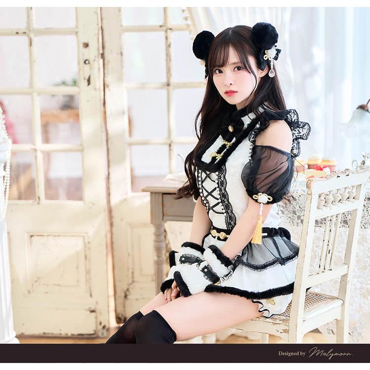 正規品]【あすつく】コスプレ チャイナ アニマル パンダ ブラック