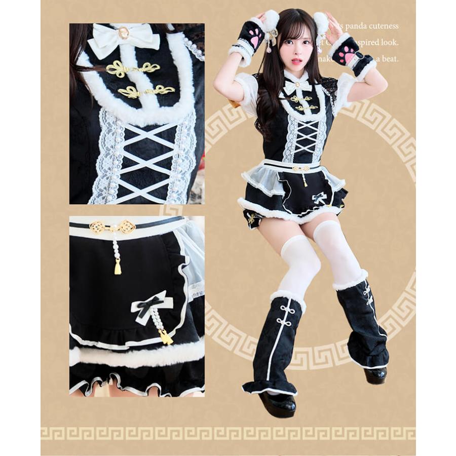 正規品]【あすつく】コスプレ チャイナ アニマル パンダ ブラック