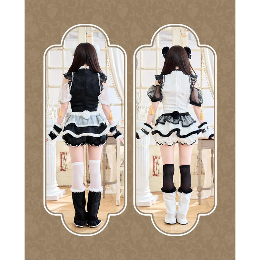 正規品]【あすつく】コスプレ チャイナ アニマル パンダ ブラック