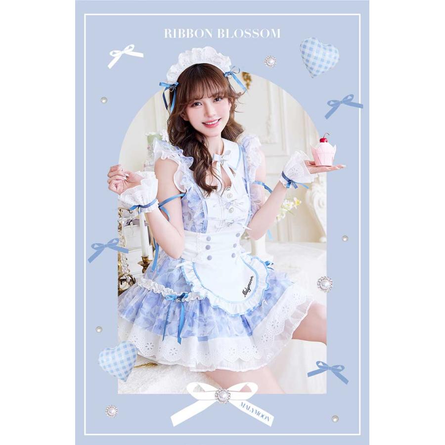 正規品]【ブルーは予約】シフォン メイド メイド服 コスプレ 花