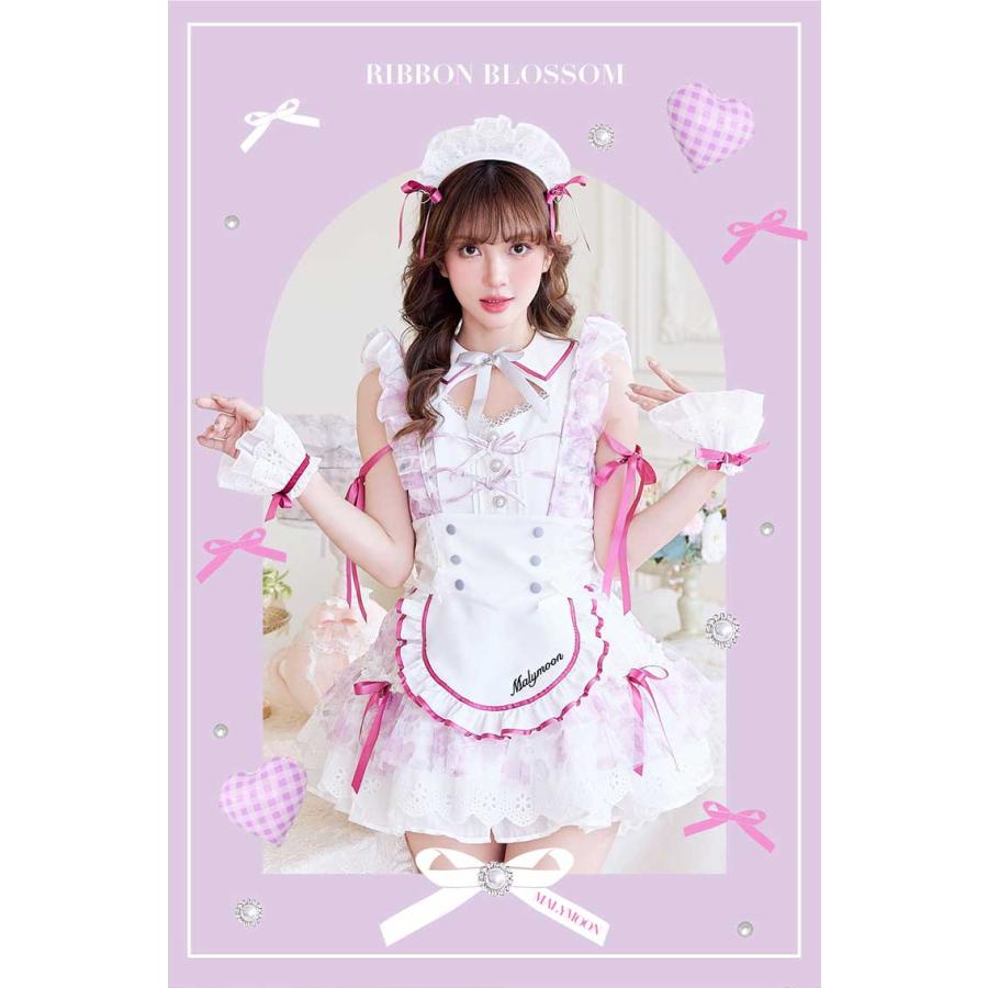 正規品]【ブルーは予約】シフォン メイド メイド服 コスプレ 花