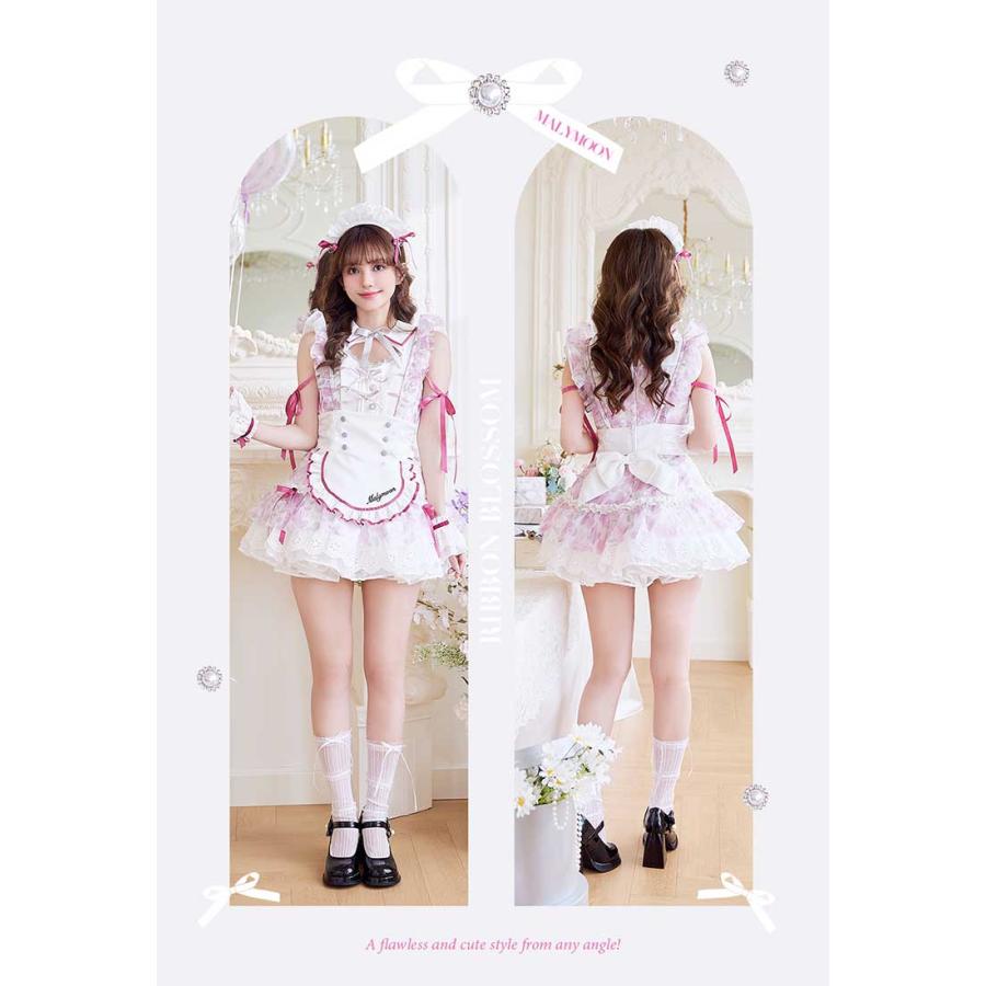 正規品]【ブルーは予約】シフォン メイド メイド服 コスプレ 花