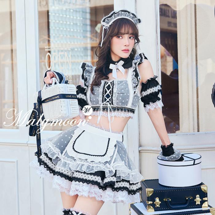 正規品]【あすつく】コスプレ メイド ウエイトレス チュール ハート