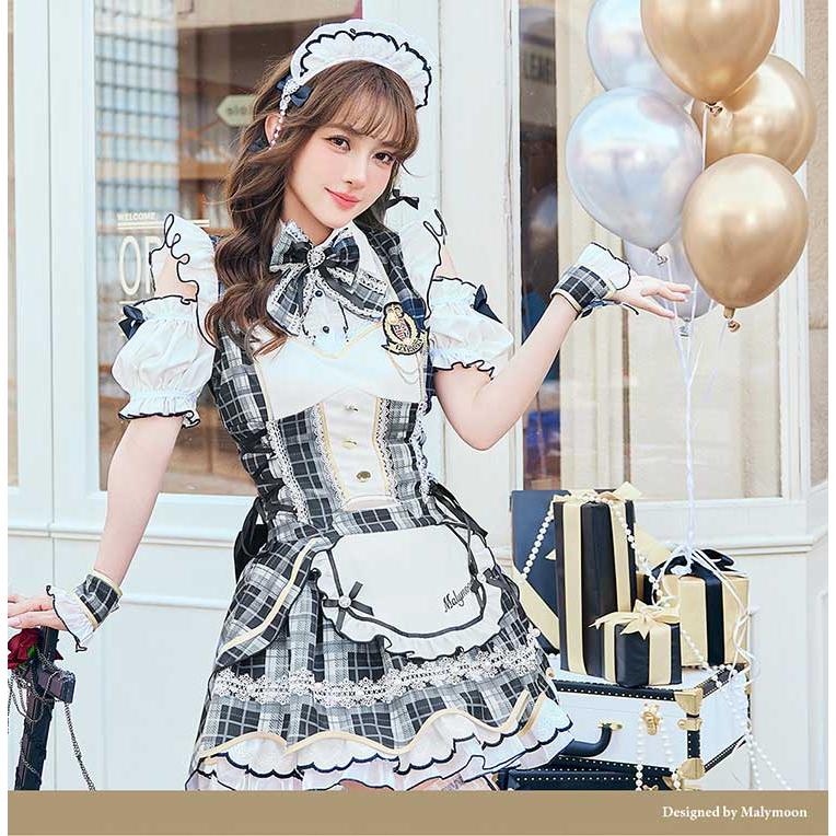 Malymoon チェック柄メイド服 デビル 正規品]【即納】アイドル メイド メイド服 コスプレ チェック