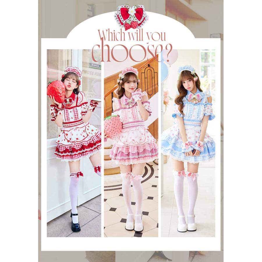 正規品]【レッドは予約】コスプレ メイド ウエイトレス ピンク レッド