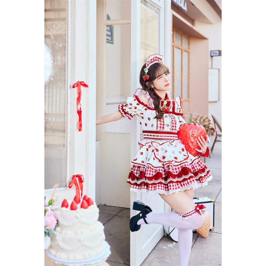正規品]【一部予約】コスプレ メイド ウエイトレス ピンク レッド
