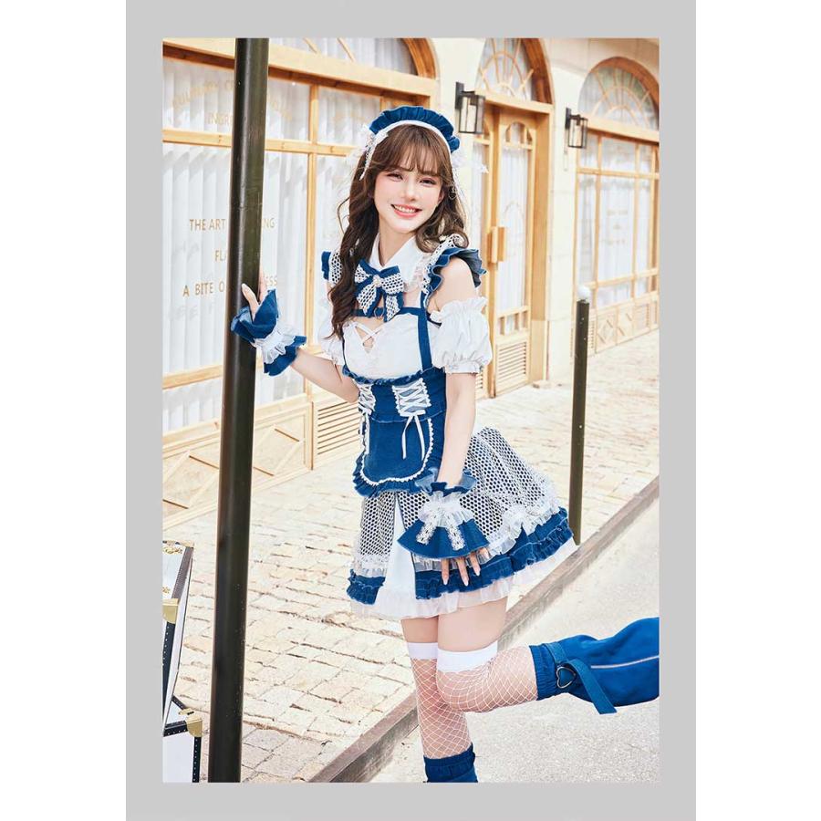 正規品]【あすつく】コスプレ メイド ウエイトレス レザー デニム