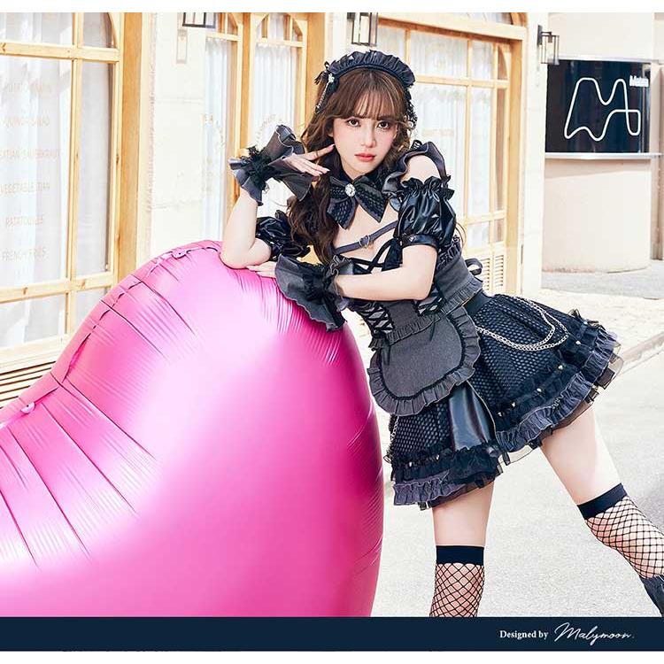 正規品]【あすつく】コスプレ メイド ウエイトレス レザー デニム