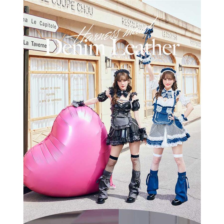 正規品]【あすつく】コスプレ メイド ウエイトレス レザー デニム