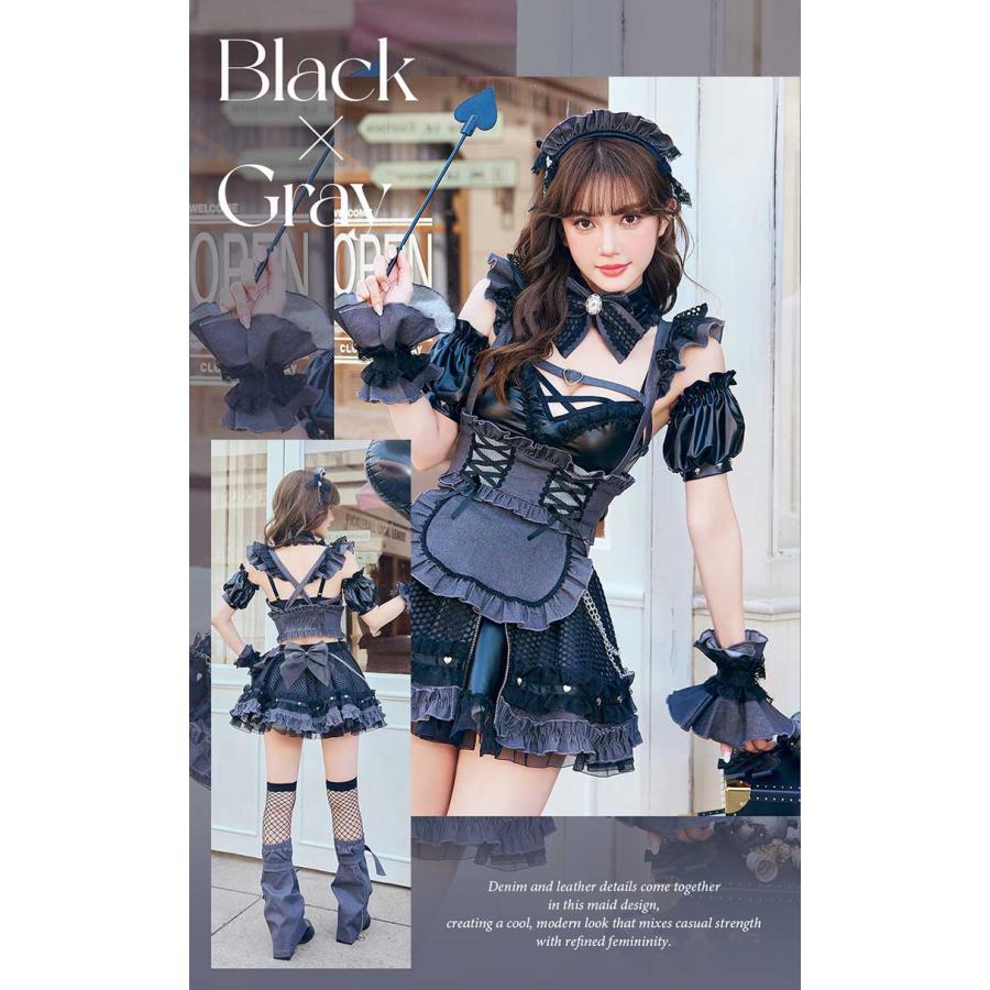 正規品]【あすつく】コスプレ メイド ウエイトレス レザー デニム
