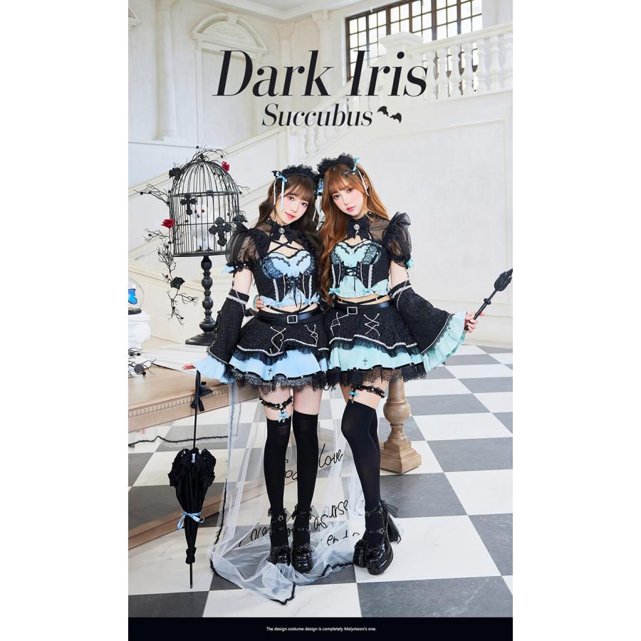 正規品]【あすつく】ハロウィン コスプレ サキュバス メイド 青 緑
