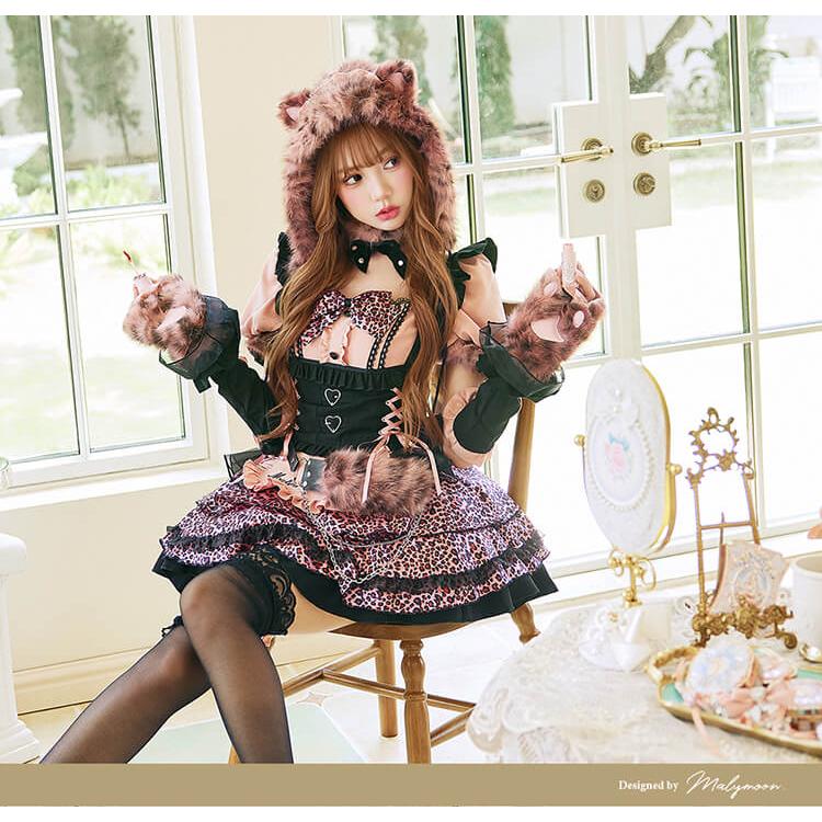 vanityME. ヒョウ柄 アニマル コスプレ衣装 セット 正規品]【予約-10月22日頃より順次発送予定】【vanityME. × Malymoon