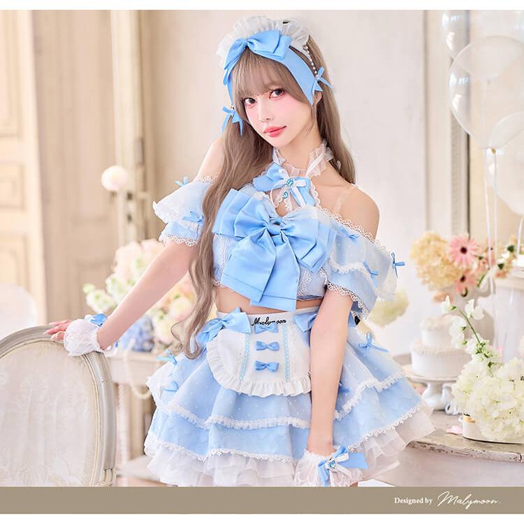 正規品]【予約】メイド 家政婦 中村里砂 コスプレ ピンク ブルー 青