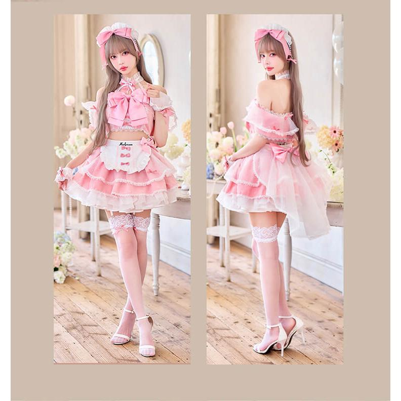正規品]【予約】メイド 家政婦 中村里砂 コスプレ ピンク ブルー 青