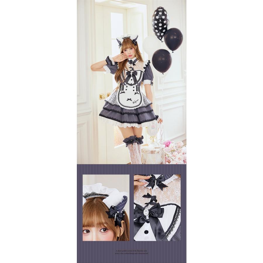 メイド服 猫耳 コスプレ衣装 グレー malymoon SMサイズ 正規品]【あすつく】ハロウィン コスプレ メイド キャット 猫 グレー