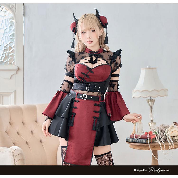 マリームーン ダマスクレースヴィランチャイナ ブラック 正規品]マリー