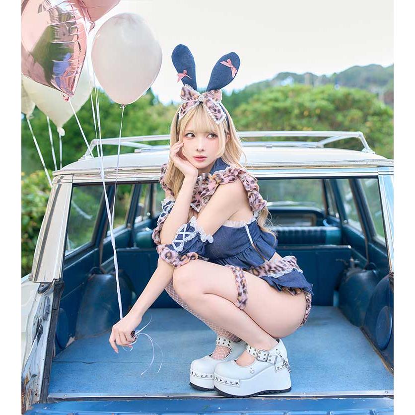 正規品]【あすつく】コスプレ レオパード バニーガール ギャル ウサ耳