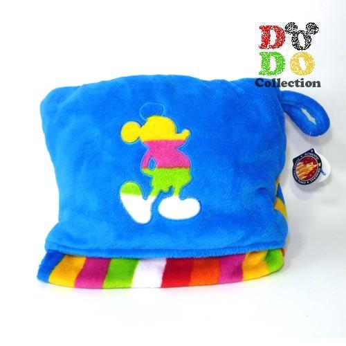 ミッキー　シルエット　カラフル　毛布＆クッション　2WAY　アメリカディズニーパーク　限定　グッズ　お土産