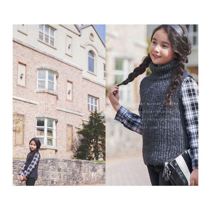 タートルネック厚手ニットベスト とっくり ハイネック 保温性 トップス レイヤードルック 韓国子供服 Dodokids Tt 7 225 Dodokids 通販 Yahoo ショッピング