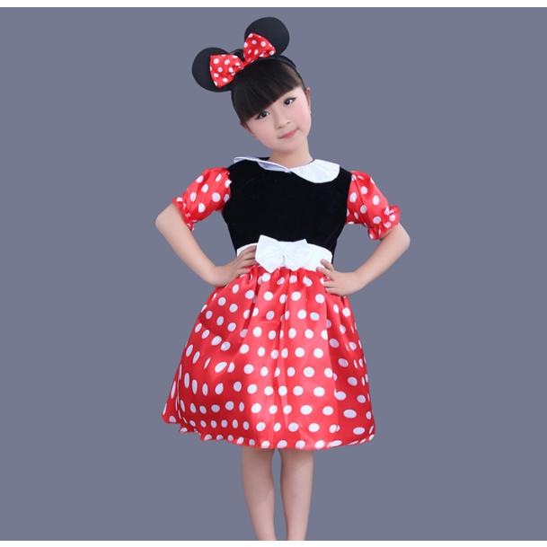 ハロウィン コスプレ 衣装 親子 レディース ミニーちゃん風 ドッド柄 