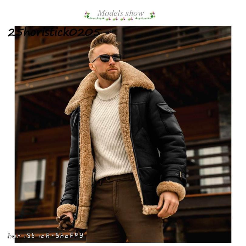 ムートンコート メンズ レザージャケット 革ジャン 裏起毛 厚手 フェイクムートン バイカージャケット 冬服 メンズジャケット ライダースジャケット