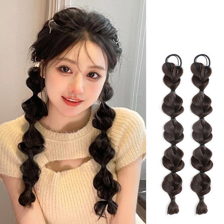 ポニーテール 三つ編み カラー ヘアアクセサリー つけ毛
