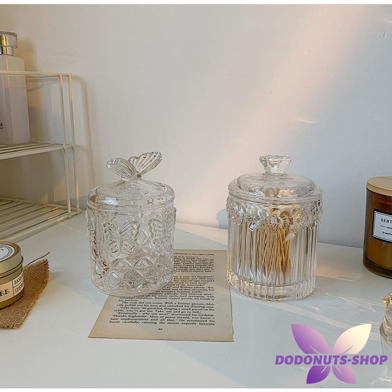 インテリア雑貨 小物入れ 綿棒入れ 楊枝入れ 筒型 レトロな蝶々