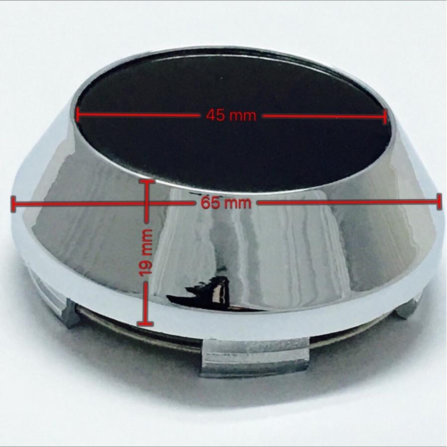 ホイール センター キャップ シルバー メッキ ブラック 外径 65mm