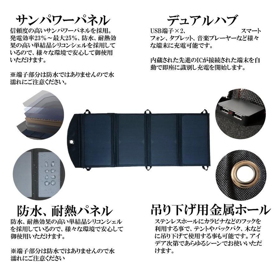 ソーラーチャージャー 24W ソーラーパネル充電器 太陽光発電 2USB