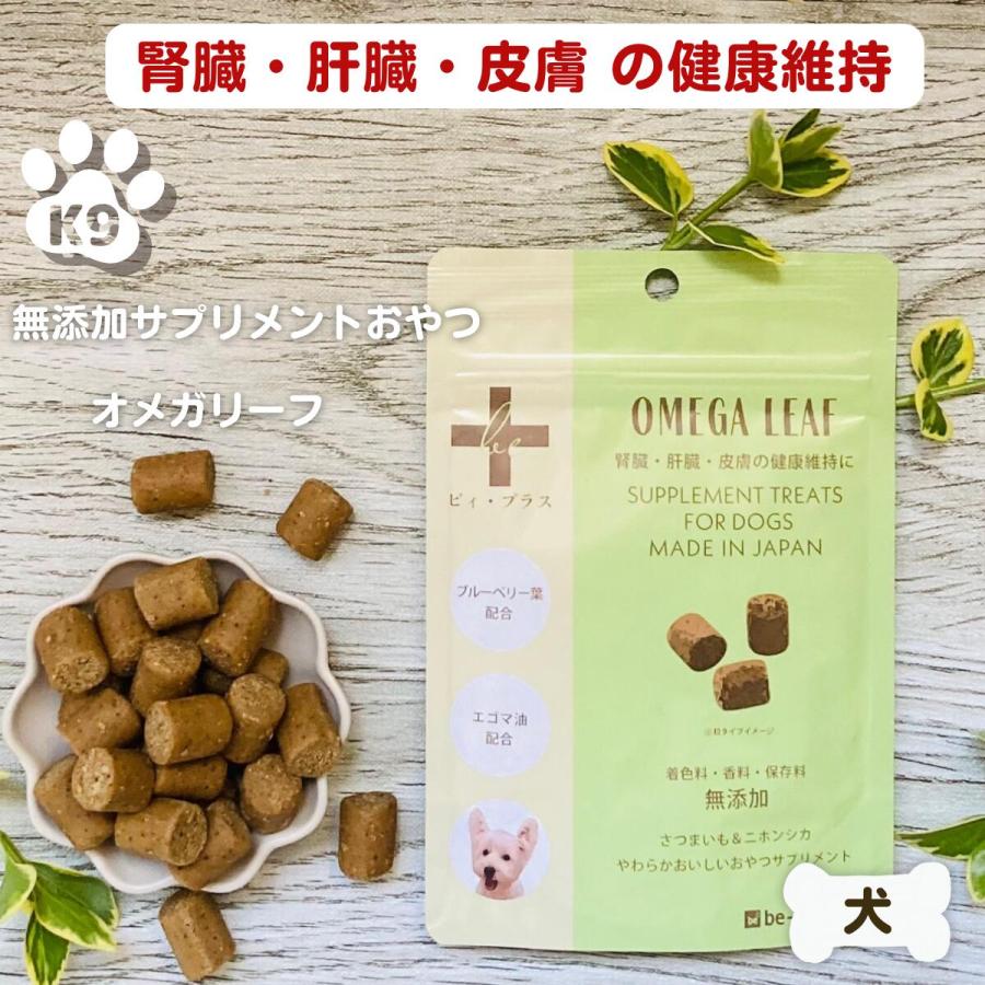 犬 おやつ 腎臓 肝臓 無添加 ビィプラス オメガリーフ 75g 粒
