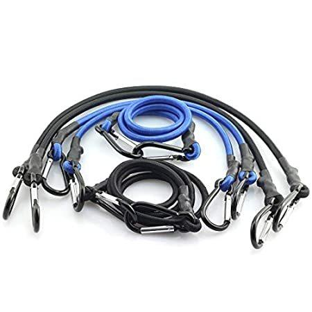 HJ Garden 6pcs Bungee Cord with Hook Assorted Kit Heavy Duty 