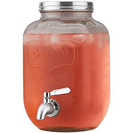 希少 Yorkshire メイソンジャー ガラス食器 2ガロン メタルスピゴット 広口メタル蓋 サンティー アイスティー コンブチャ発酵 ジュース 気質アップ Shol Co Za