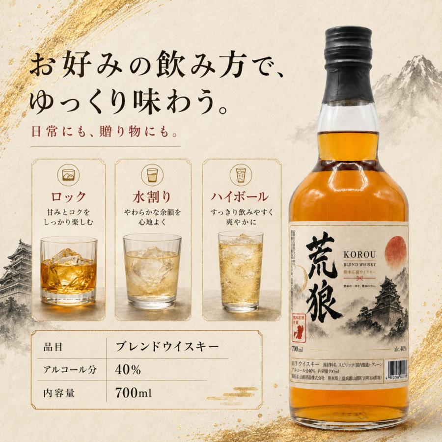 荒狼(KOROU) 熊本復興ラベル 700ml 40% 【順次発送中｜ご注文から10