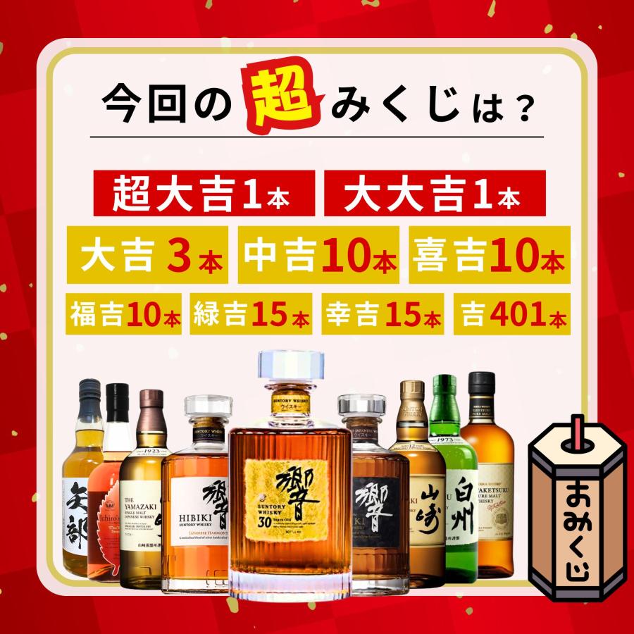 第2弾】【超みくじ 466口限定】ウイスキーくじ 響30年 山崎12年 白州
