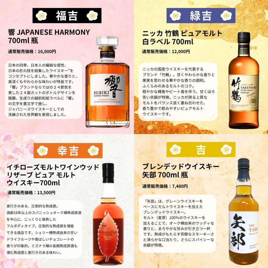 第2弾】【超みくじ 466口限定】ウイスキーくじ 響30年 山崎12年 白州