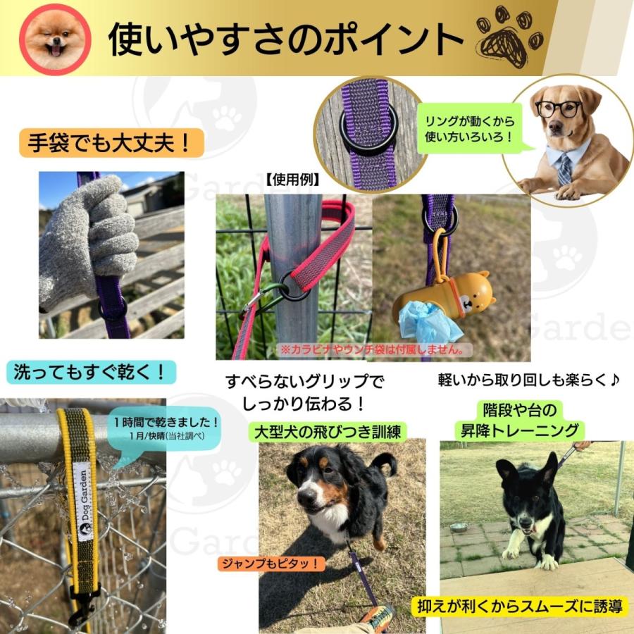 おまけ付】ドッグトレーナー監修 手袋でもすべらないリード 超小型犬