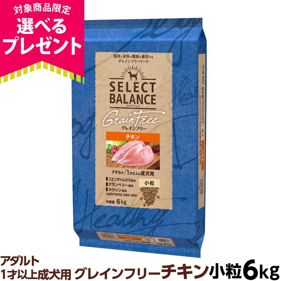 (選べるプレゼント付き)セレクトバランス グレインフリー アダルト チキン 小粒 6kg 犬 無添加 穀物不使用 オメガ6 グルコサミン 爆買（Yahoo!・ドッグパラダイスぷらすニャン別館）