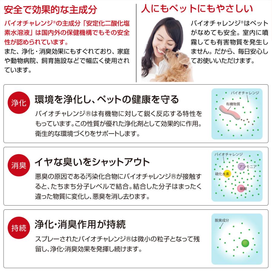 (選べるプレゼント付き)バイオチャレンジ 2倍希釈 原液詰替用10リットルA(5L×2本) 持続性タイプ ペット 消臭除菌剤 犬 猫 動物病院トリミングサロン｜dogparadise-2｜04