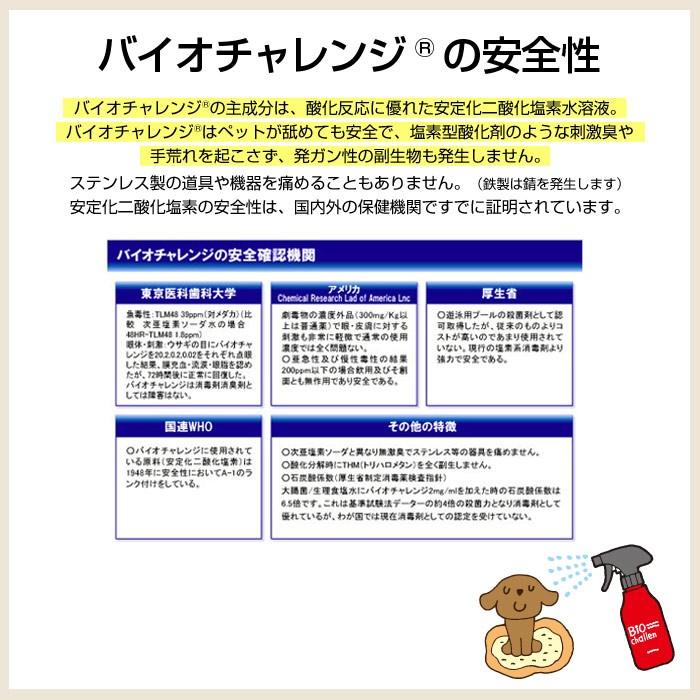 バイオチャレンジ 2倍希釈 詰替用 1L ペット 消臭剤 2倍希釈 ペット 消臭除菌剤 動物病院 トリミングサロン 動物愛護保護施設 プロショップ用｜dogparadise｜05