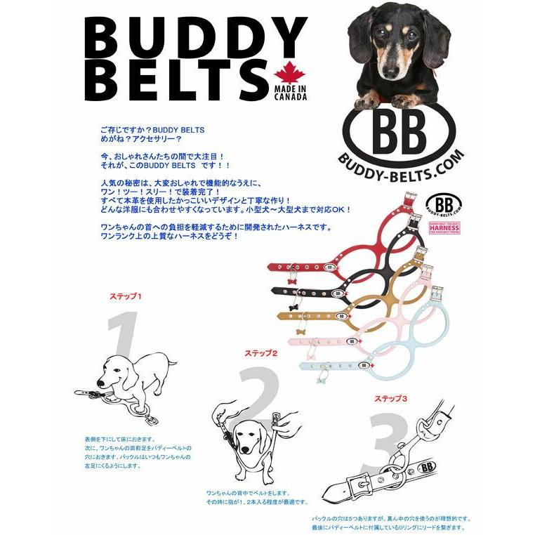 胴輪 ハーネス バディベルト 3号 ラインストーン付 スワロフスキー付 スワロ付 BUDDY BELT BUDDYBELTペット 犬 レザー 本革｜dogskip｜03